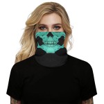 Face protection mask, skull design, green color